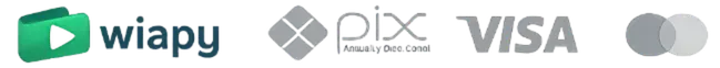 Pagamento seguro via Wiapy com Pix, Visa e Mastercard